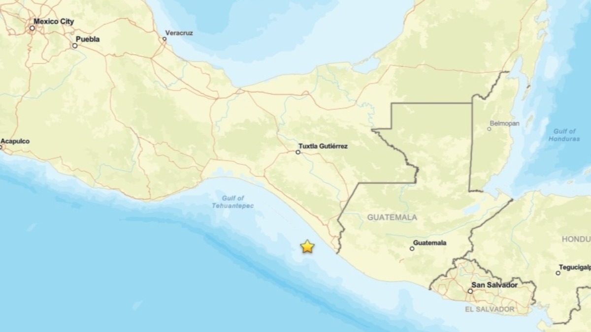 Mapa de localización del epicentro del sismo.